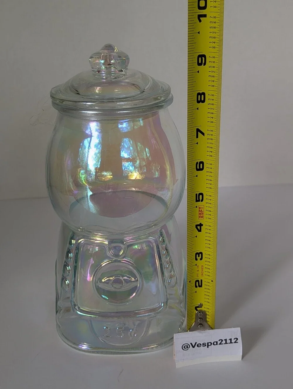 Target Bullseye Playground Summer Gumball Machine Iridescent Glass Candy Jar